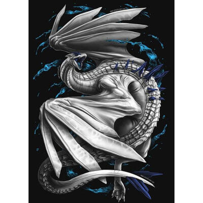 

5D DIY Full Drill Diamond Painting White Dragon Cross Stitch Embroidery Kit