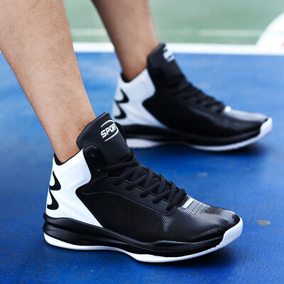 

High to help large size basketball shoes fashion wild wear non-slip boots mens sports running shoes