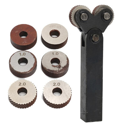 

7pcs Knurling Knurler Tool Diagonal Wheel Linear Knurl Set 05mm1mm2mm-Pitch