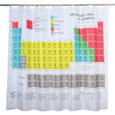 

Periodic Table of the Elements Waterproof Shower Curtain Elements Print Bath Curtain