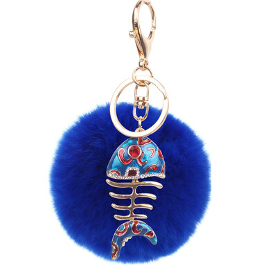 

Creative Smart Fishbone Keychain Rex Rabbit Plush Pendant Bag Mobile Phone Charm Fashion Pendant