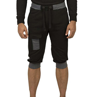 

Tailored Mens Pure Color Jogging Running Patchwork Sports Pocket Fitness Shorts Pant