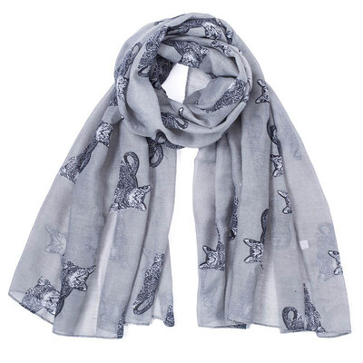 

Gobestart Winter Women Lady Warm Fashion Cartoon Cat Pattern Cute Scarf Wrap Shawl
