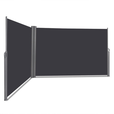 

237" x 63" Patio Retractable Double Folding Side Awning Screen Divider