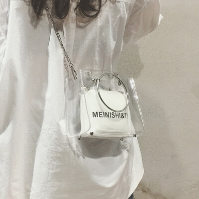 

Bag handbag France niche laser transparent package female new 2019 wild ins super fire shoulder Messenger bag