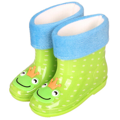 

cartoon childrens rain boots anti-skid plus velvet for girl&boy infant baby boots rubber shoes small kids water shoes