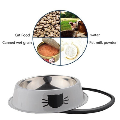 

Stainless Steel Anti Skid Pet Dog Cat Food Water Dish Bowl Feeding Feeder Tool