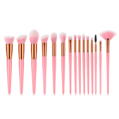 

Toponeto 15PCS Pink Cosmetic Makeup Brush Brushes Foundation Powder Eyeshadow Brush Set