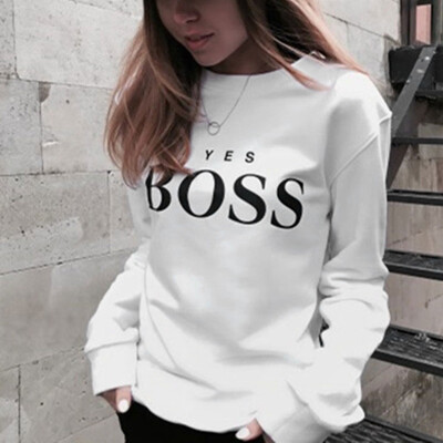 

Starmoon Women Yes Letter Print Hoodie Sweatshirt Ladies Long Sleeve Pullover Jumper Tops