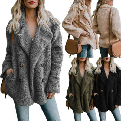 

Womens Warm Winter Thicken Fleece Fur Coat Hooded Parka Overcoat JacketOutwear