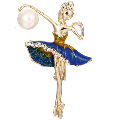 

New Fashion Ballerina Brooches And Music Note Brooch for Women Ballet Dance Girls Colorful Crystal Pins for Gifts