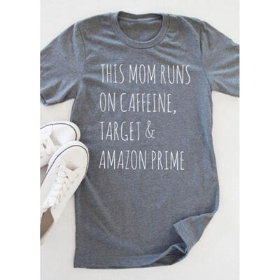

Women Summer This Mom Runs On Caffeine Target Short Sleeve T-shirt Blouse Tops
