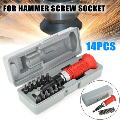 

〖Follure〗14pcs 14inch Driver Hammer Impact Screwdriver Screw Socket Drive Set Bits