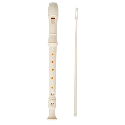 

ABS Soprano Descant Recorder Clarinet 8 Holes German Style C Key with Fingering Chart Cleaning Stick for Kids Beginners