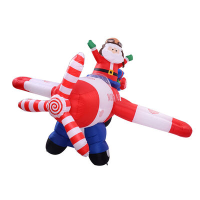 

8 ft Inflatable Christmas Xmas Santa Claus on Airplane Decoration