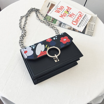 

Qiao Bani 2019 new Korean chic fashion simple printing small square bag wild single shoulder diagonal trend handbags