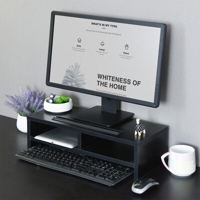 

Gobestart Monitor Stand Computer Riser Office Desktop Keyboard Storage Shelf With Groove