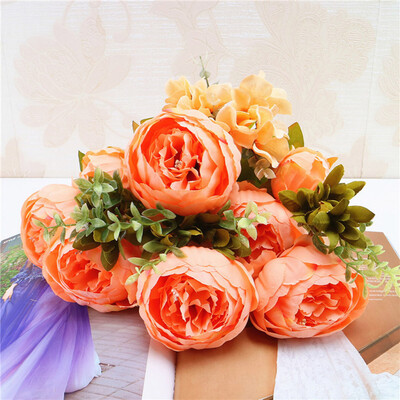 

〖Follure〗2 Bouquet Vintage Artificial Peony Silk Flowers Bouquet for Decoration