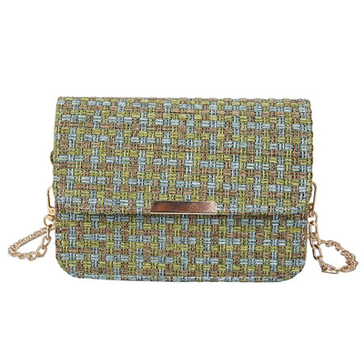 

Women Weave Shoulder Bag Simple Chain Small Square Bag Vintage Messenger Bags Designer Luxury Cutch Sac Main YJ