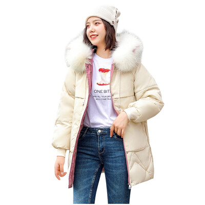 

Toponeto Women Fashion Loose Outerwear Short Cotton-padded Jackets Pocket Hooded Coats