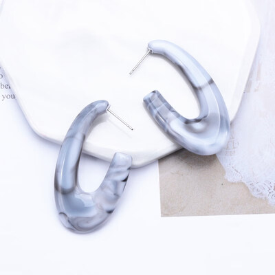 

EK181 2019 New Fashion Acid Acrylic Resin Earrings Dangle Hollow Geometric Oval Earrings for Women Long Earring Fashion Jewelry