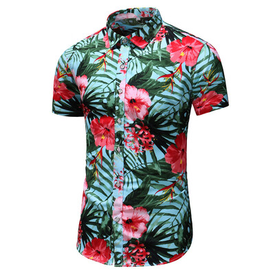

Tailored Mens Summer New Fashion Business Leisure Short-sleeved Plus Size Printing Shirt