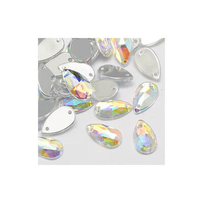 

Sew on Rhinestone Taiwan Acrylic Rhinestone Two Holes Garments Accessories Faceted Drop Colorful 28x16x6mm Hole 1mm