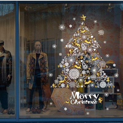 

〖Follure〗Christmas Shop Window Decoration Wall Removable Stickers Christmas Tree Deer