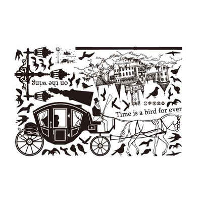

60x90CM Street Light Carriage Patterns PVC Material Decorative Wall Decal Tattoo Removable Sofa Wardrobe Sticker