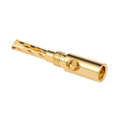 

24K Gold Plated Copper 4mm Banana Plug Black & Red Speaker Connector Audio Amplifier