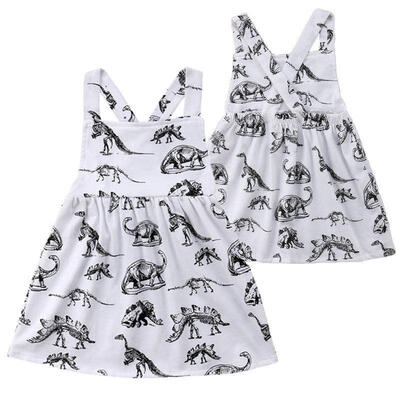 

2018 Fashion Dinosaur Newborn Kids Baby Girls Cotton Sleeveless Dress