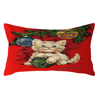 

Tailored Christmas Gifts Tree Pillow Case Linen 30x50cm Throw Cushion Cover Home Decor