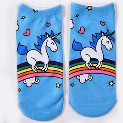 

Creative 1 Pair Unisex Unicorn Socks Cotton 3D Printed Low Cut Ankle Sock