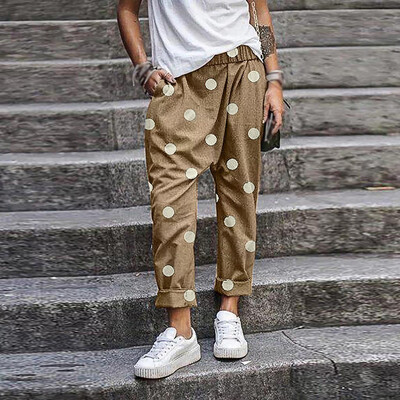 

Women Harem Pants Sweet Casual Baggy Elastic Waist Dot Hippie Trousers Plus Size