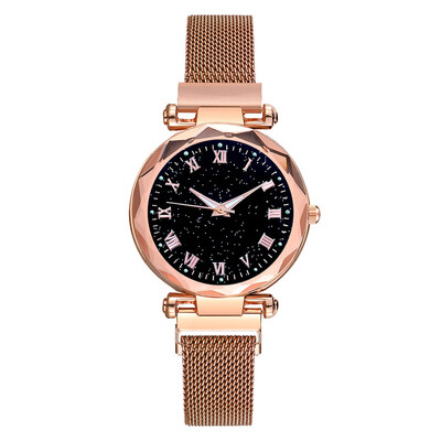 

Fashion Women Watches Romantic Irregular Dial Ladies Analog Quartz Starry Sky Wristwatch Mesh Belt Strap Clock Kol Saati