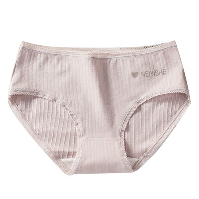 

Women Underwear Panties Cotton Antibacterial Panties Solid Color Simple Hip Lace Mid-Waist Girl Briefs Lingerie