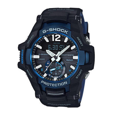 

Casio G-Shock GR-B100-1A2 GRAVITYMASTER Bluetooth Watch Tough Solar Wristwatch - Black Blue