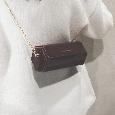 

Ins super fire diagonal retro solid color Sen small bag female 2019 new wave Korean version of the chic chain Messenger bag