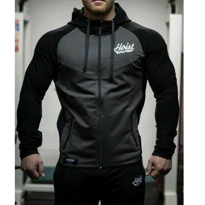 

Autumn&Winter Men Gym Muscle Sports Hooded Sweatshirt Thicken Zipper Jacket