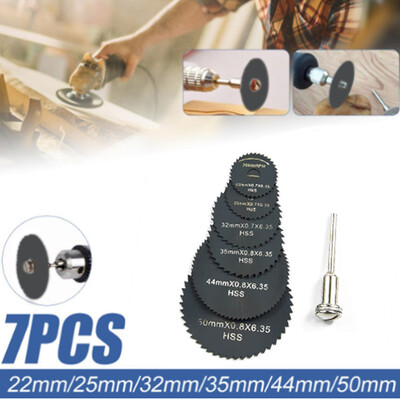 

〖Follure〗7PCS Cutting Discs Mandrel HSS Rotary Circular Saw Blades Tool Cutoff Accessory