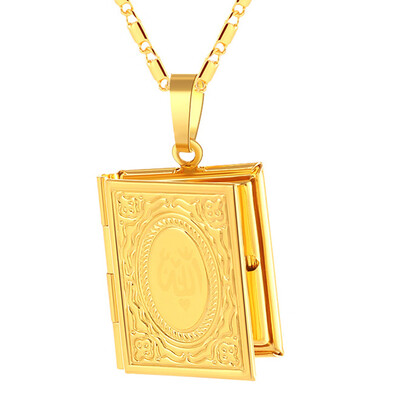 

Fashion New Arabic Women Gold Plated Gold Diamond Muslim Islamic Allah Charm Pendant Necklace Jewelry