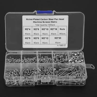 

Greensen 1000pcs M2 Carbon Steel Pan Head Machine Screw Countersunk Screws Assortment Kit
