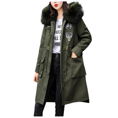 

Toponeto Women Outerwear Faux Fur Hooded Button Coat Long Solid Jackets Pocket Coats