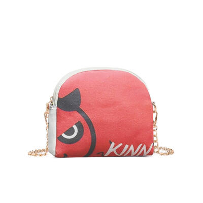 

Cartoon Print Shoulder Handbags Women Canvas Zipper Chain Crossbody Bags
