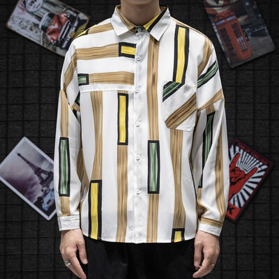 

Tailored Mens New Style Japanese Striped Shirt Fashion Large Comfortable Shirt Blouse