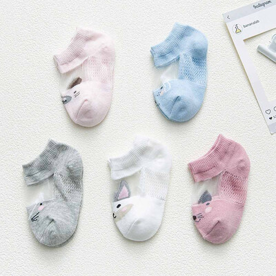 

5 Pairs Baby Boy Girl Cartoon Ankle Socks Newborn Infant Toddler Soft Mesh Socks