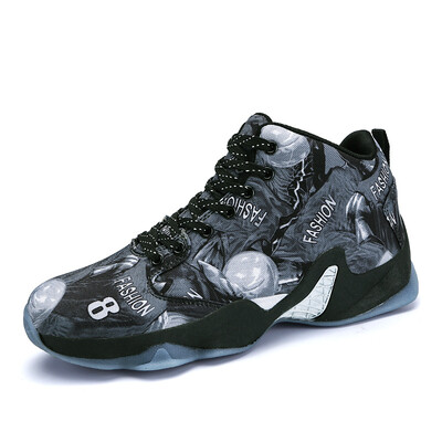 

Basketball shoes mens skid shoes Korean version of breathable mens casual fashion tide shoes high to help mens shoes