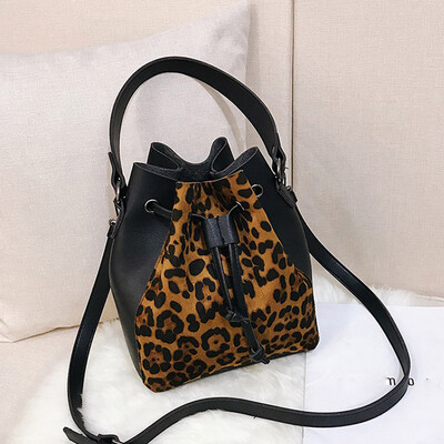 

Tailored Fashion Lady Retro Leopard Bucket Versatile Shoulder Bag Messenger Bag