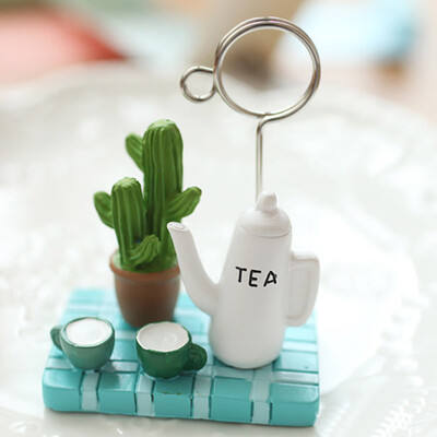 

1Pc Business Card Favor Desktop Resin Decor Memo Clip Photo Folder Stand Holder