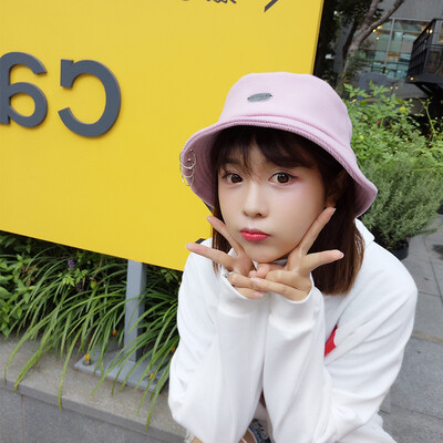 

Autumn&Winter Female Fishermans Hat Student Tide of Korean Fashion Labeled Iron Ring Pot Hat